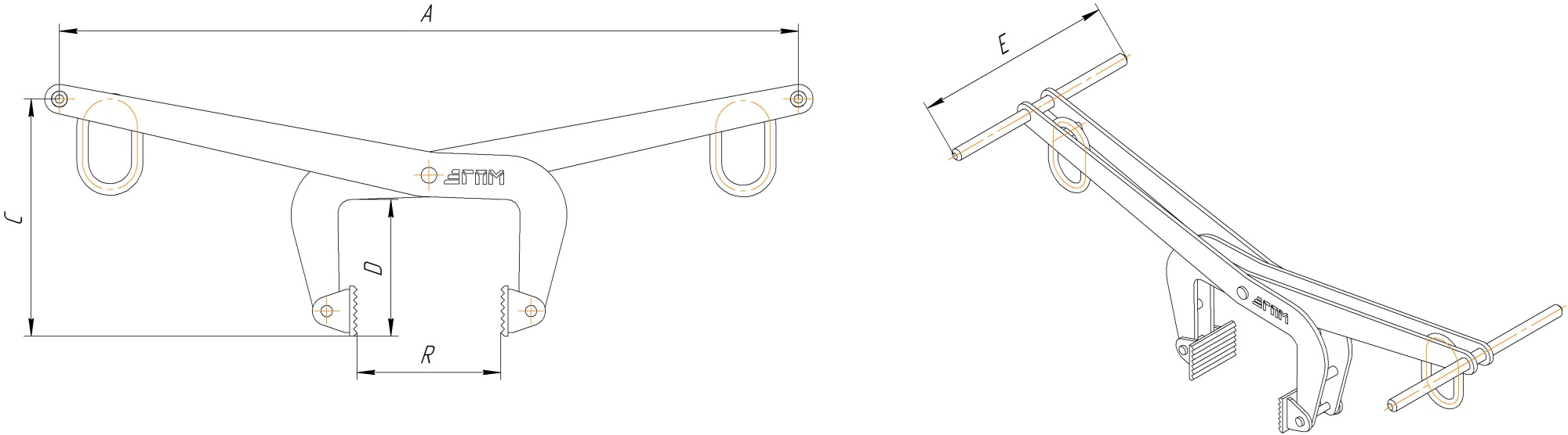 Захват для бордюрного камня ручной Захват для бордюрного камня ручной