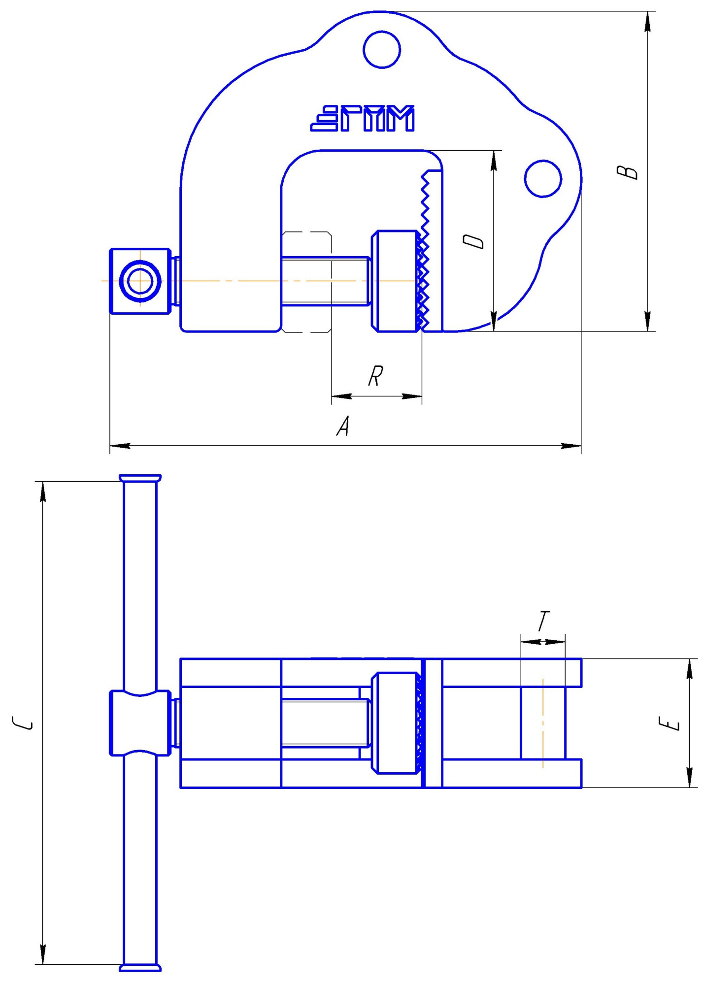 Захват струбцина для подъема листа универсальная Захват струбцина для подъема листа универсальная
