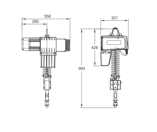 Тали электрические цепные с системой манулифт, 250 кг