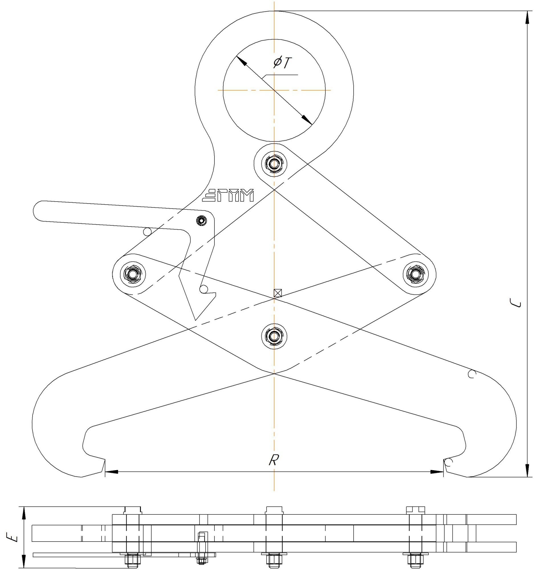 Захват для балок клещевой