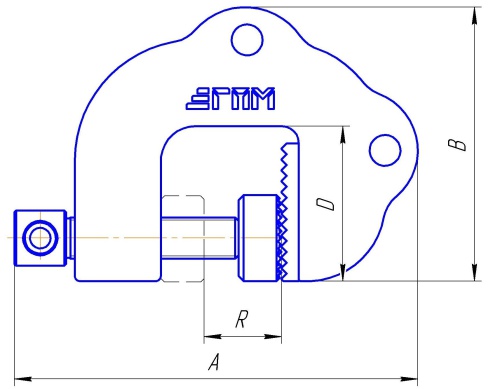 Захват струбцина для подъема листа универсальная