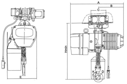 Таль электрическая цепная 1 тонна DHS-1B