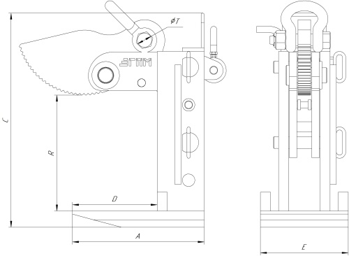 Захват для горизонтального подъема пачки листов
