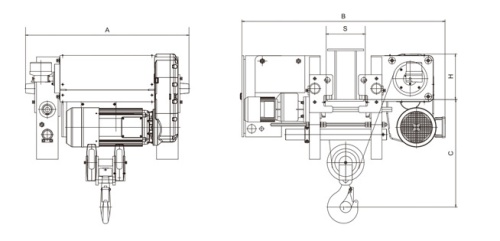 Таль электрическая канатная SH г/п 16т*12м