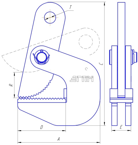 Захват для горизонтального подъема листа ЗГЛ