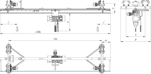 Кран мостовой электрический однобалочный подвесной г/п 5,0