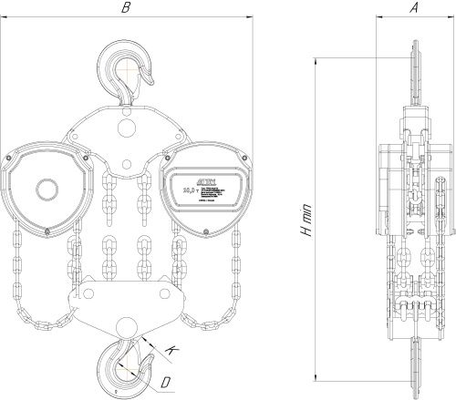 Таль ручная стационарная Ех ВБИ 20 тонн