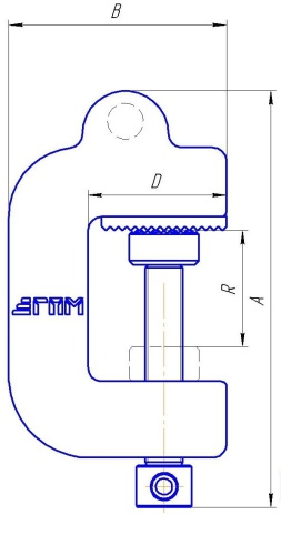 Захват струбцина для горизонтального подъема листа