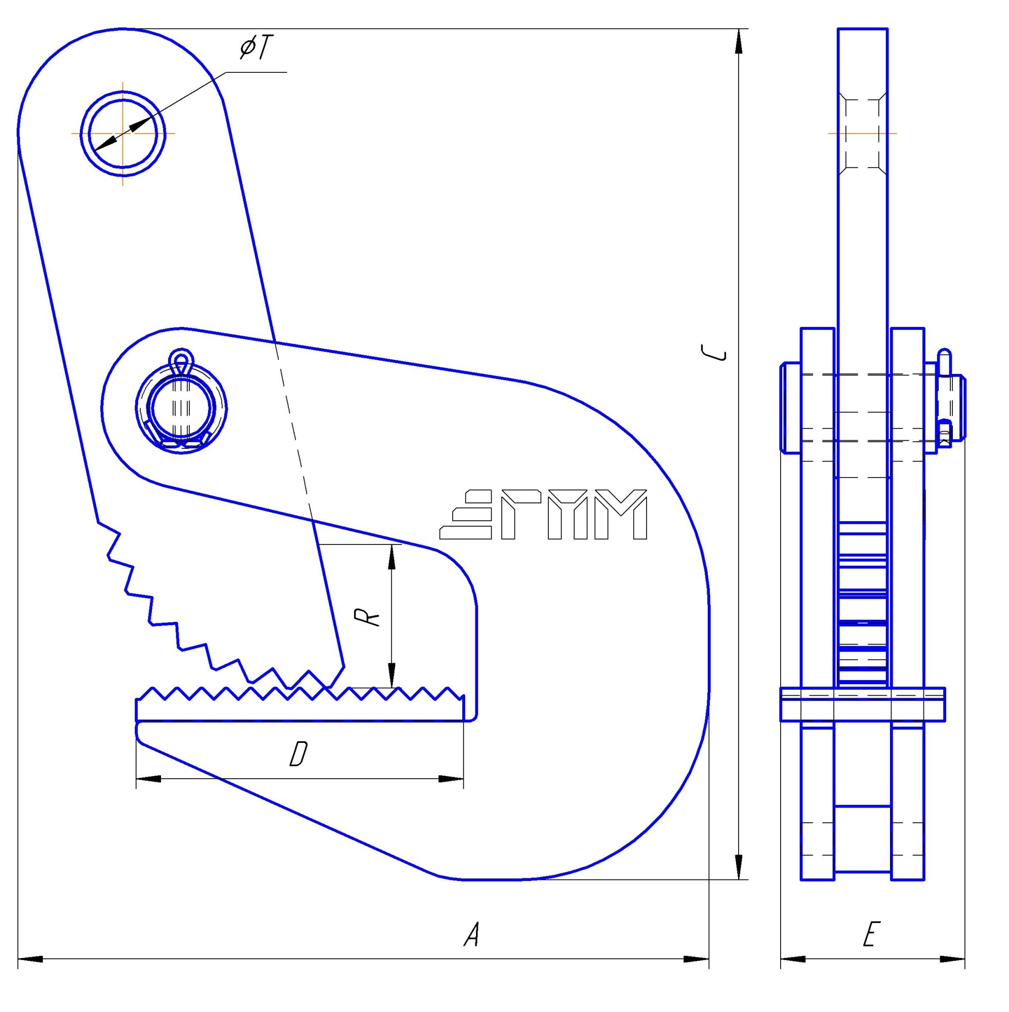 Захват для горизонтального подъема тонкого листа