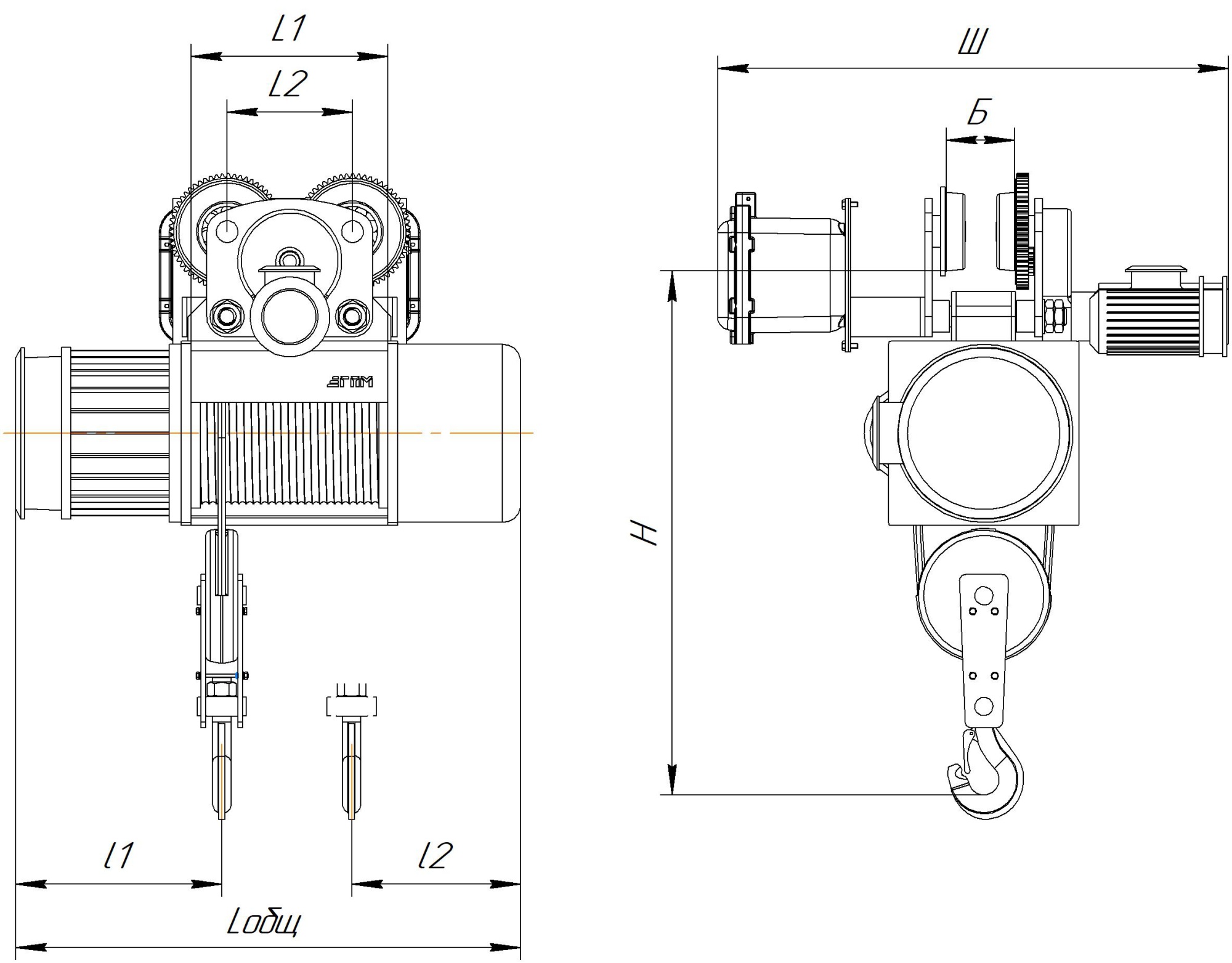 Таль электрическая ВБИ 10 тонн Таль электрическая ВБИ 10 тонн