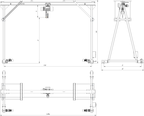 МПУ с электрическим приводом передвижения по рельсам 1 тонна