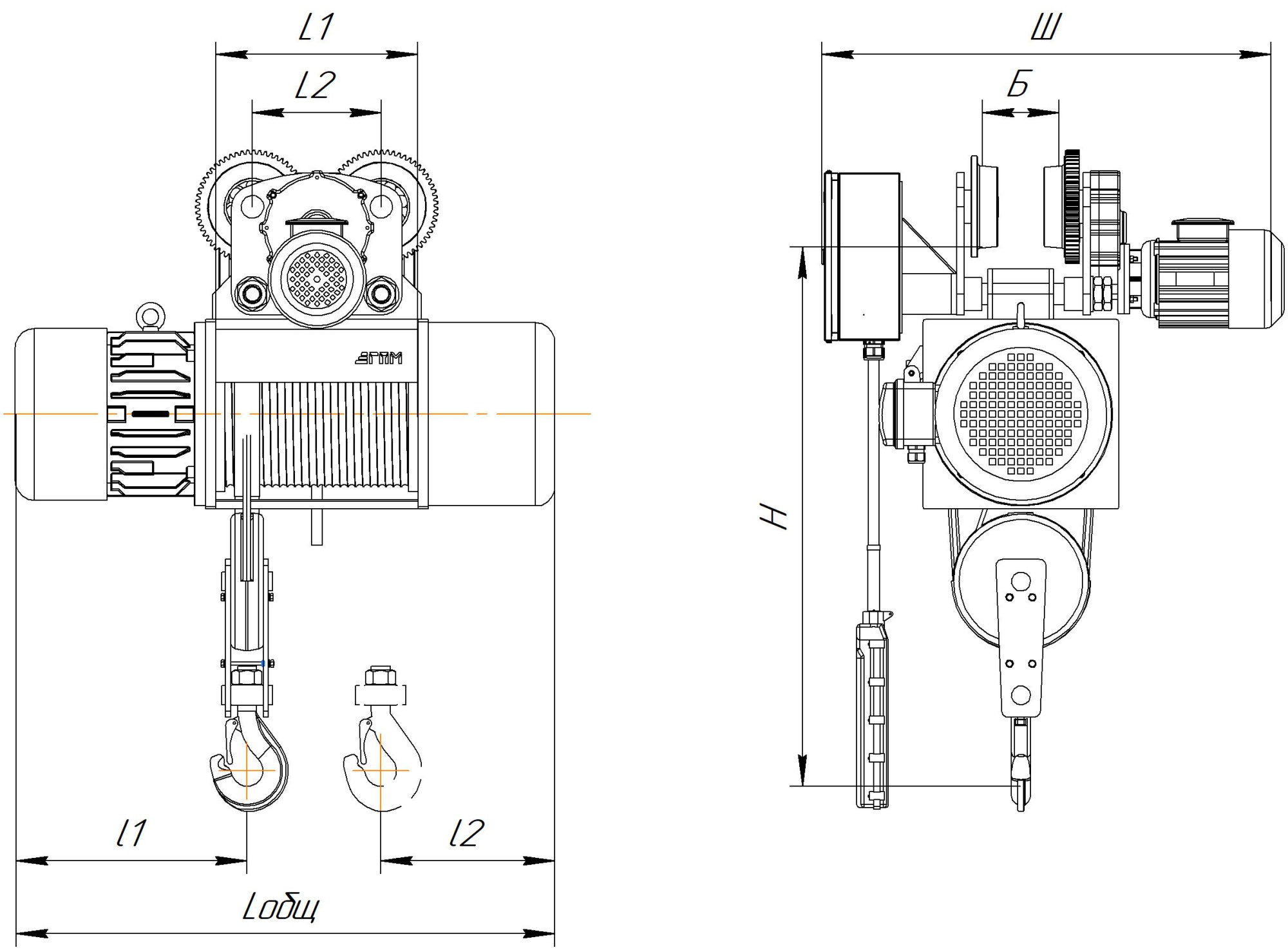 Таль электрическая канатная 10 тонн Таль электрическая канатная 10 тонн